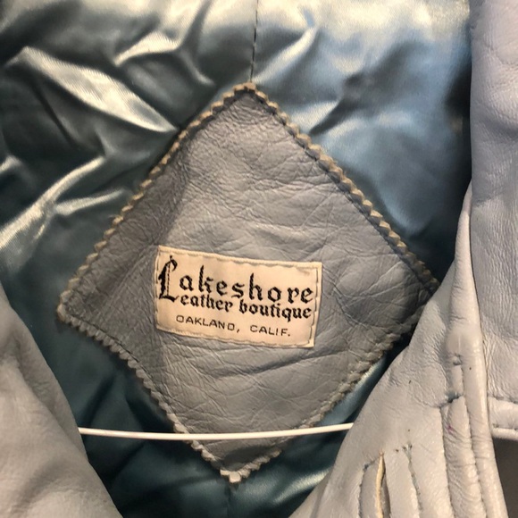 Vintage Men’s Blue Leather Jacket - Picture 2 of 4